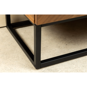 Nízký TV stolek GRANDEZZA 180 cm, imitace ořechového dřeva, s černým kovovým rámem  TV stolky a komody 46557