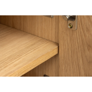 Komoda GRANDEZZA 180 cm, imitace dubového dřeva, s černým kovovým rámem  Místnosti 46698