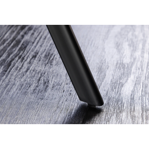 Jídelní stůl ATELIER 120 cm kulatý, šedý, kamenný vzhled, s černými kovovými nohami  Místnosti 46570