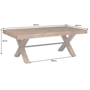 Jídelní stůl GOLIATH 210 cm borovicový, hnědý  Místnosti 46560