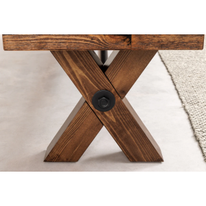 Lavice GOLIATH 180cm borovicové dřevo přírodní černá  Místnosti 46562