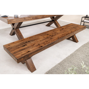 Lavice GOLIATH 180cm borovicové dřevo přírodní černá  Místnosti 46562