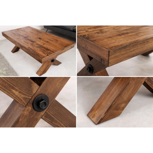 Konferenční stolek GOLIATH 110 cm borovicový, přírodní černý  Místnosti 46561