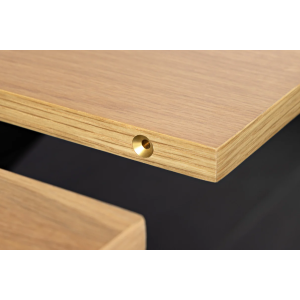 Jídelní stůl GIANT 200-320 cm rozkládací, imitace přírodního dubu, s černou kovovou konstrukcí  Místnosti 45666