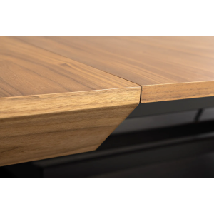 Jídelní stůl GIANT 200-320 cm rozkládací, imitace ořechového dřeva, s černou kovovou konstrukcí  Místnosti 46567