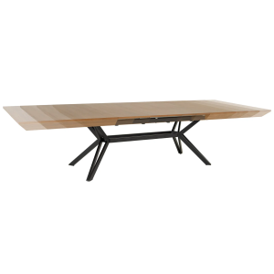 Jídelní stůl GIANT 200-320 cm rozkládací, imitace ořechového dřeva, s černou kovovou konstrukcí  Místnosti 46567