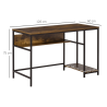 Psací stůl VASAGLE industriální hnědý 120x60 cm  Pracovní a psací stoly LWD47LI