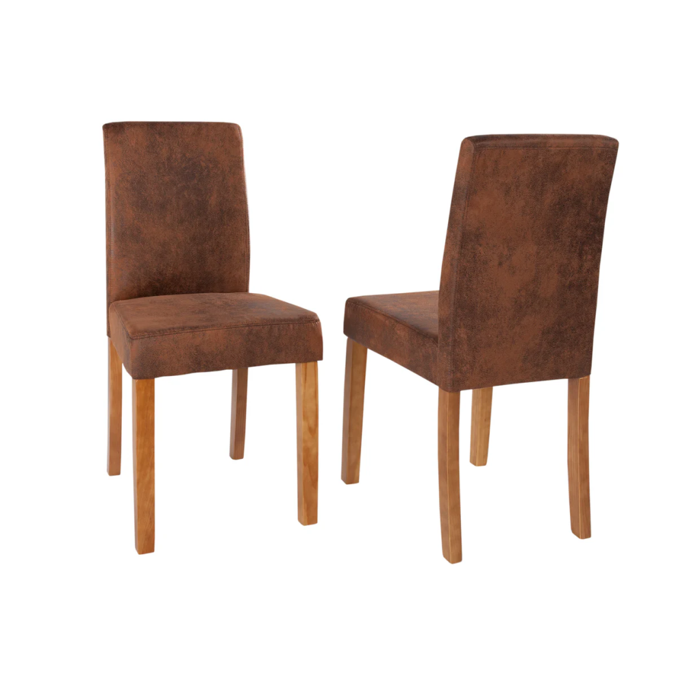 2SET židle GENUA světle kávová mikrovlákno  Nábytek 35254