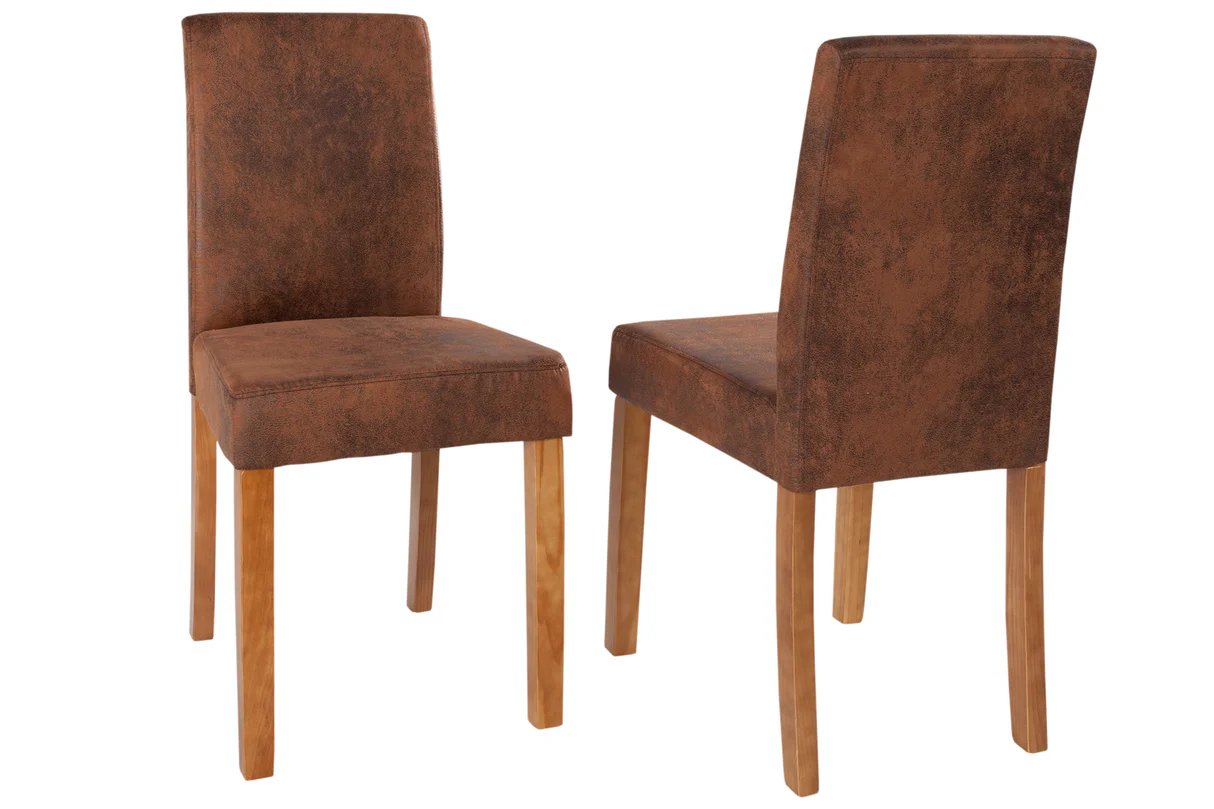 2SET židle GENUA světle kávová mikrovlákno  Nábytek 35254