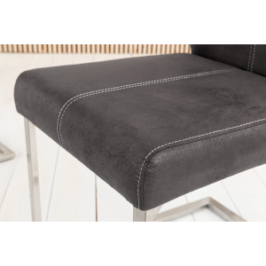 2SET konzolová židle SAMSON S RUKOJETÍ šedá  Nábytek 35768