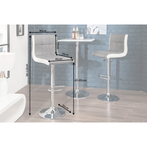 Barová židle MODENA 90-115 CM šedo-bílá  Barové židle 36829