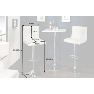 2SET barová židle MODENA 90-115 CM bílá  Barové židle 36919