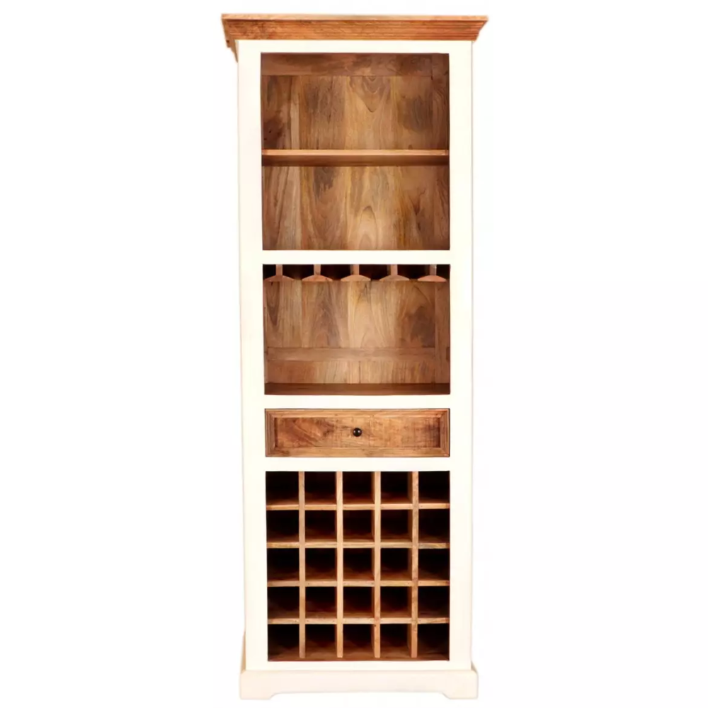 Barová skříň Agni 70x190x45 z masivu mango  Stojany na víno AGNI-BAR