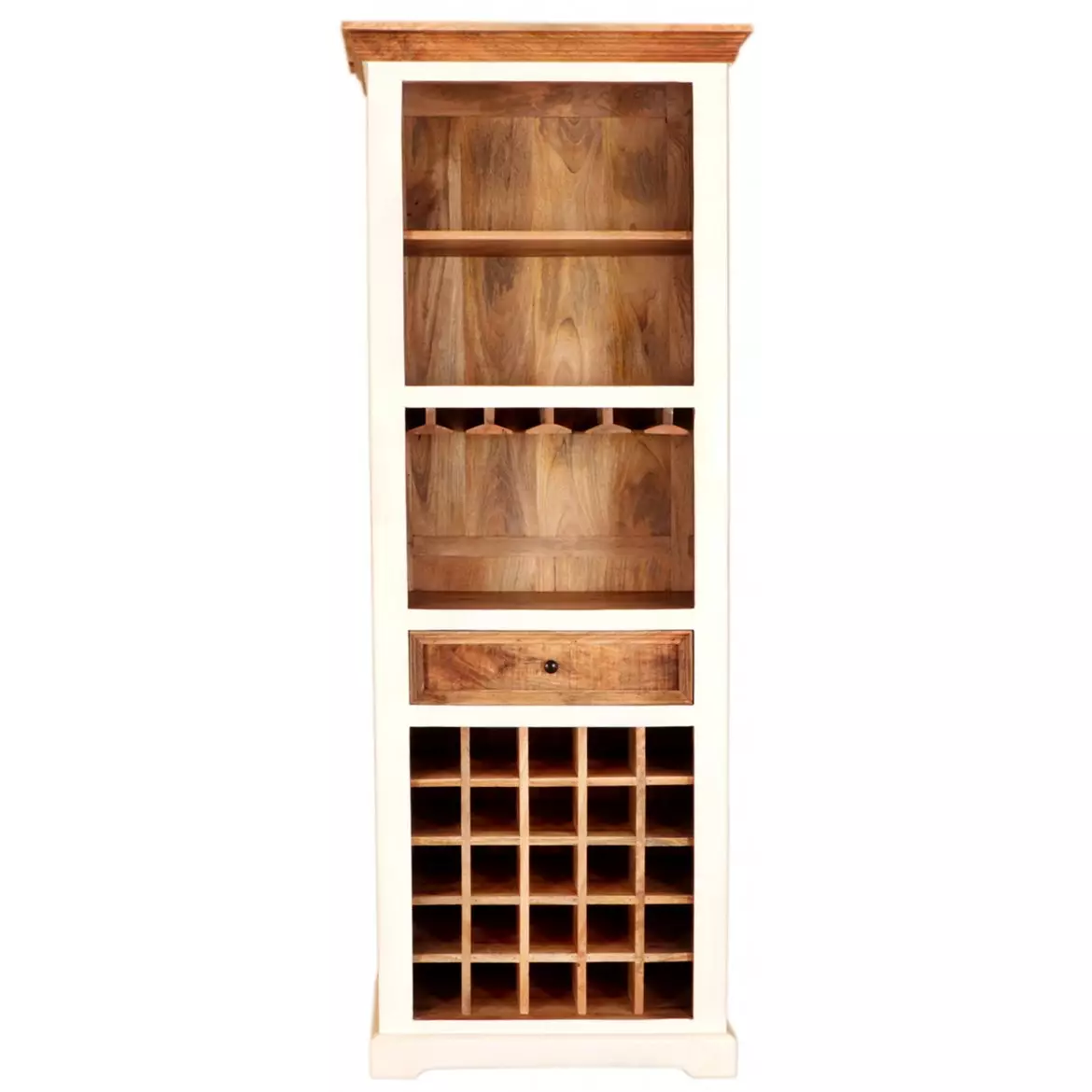 Barová skříň Agni 70x190x45 z masivu mango  Stojany na víno AGNI-BAR