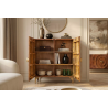 Vysoká komoda GOLDEN SUNSET 120 CM hnědá masiv mango Black Místnosti 49242