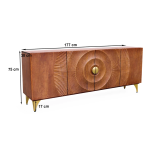 Komoda GOLDEN SUNSET 180 CM hnědá masiv mango  Místnosti 49230