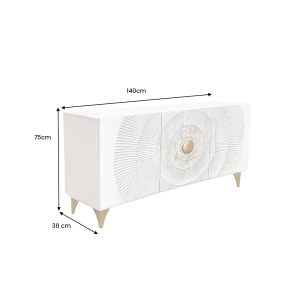Komoda GOLDEN SUNSET 140 CM bílá masiv mango  Místnosti 48844