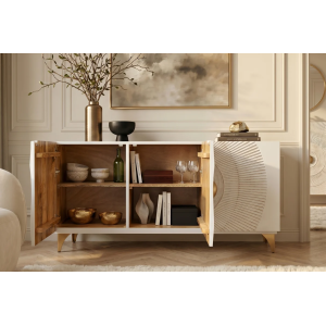 Komoda GOLDEN SUNSET 140 CM bílá masiv mango  Místnosti 48844