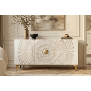 Komoda GOLDEN SUNSET 140 CM bílá masiv mango  Místnosti 48844