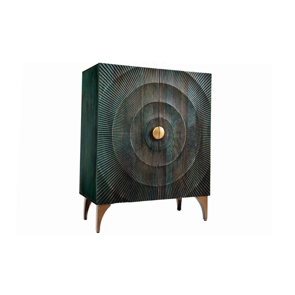 Vysoká komoda GOLDEN SUNSET 120 CM tyrkysová masiv mango  Místnosti 48527