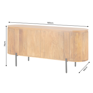Komoda GATSBY II 160 CM masiv přírodní mango  Místnosti 48839