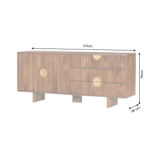 Komoda MADISON 180 CM hnědá masiv mango  Místnosti 48838