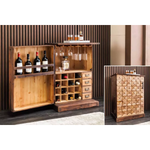 Barová skříň BODEGA 90 CM masiv borovice  Místnosti 48169