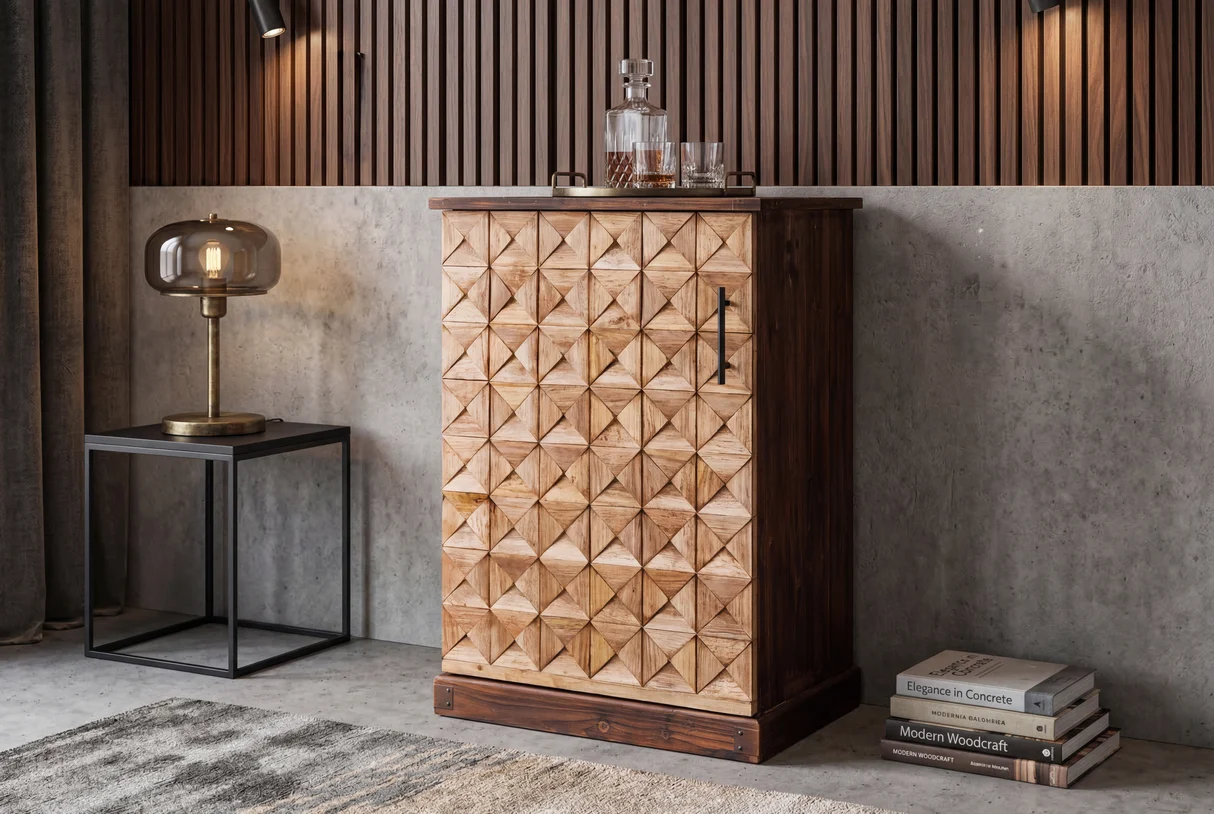 Barová skříň BODEGA 90 CM masiv borovice  Místnosti 48169