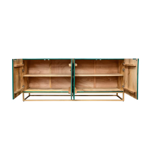 Komoda GOLDEN LAGOON 180 CM tyrkysová/zlatá masiv mango  Místnosti 46200