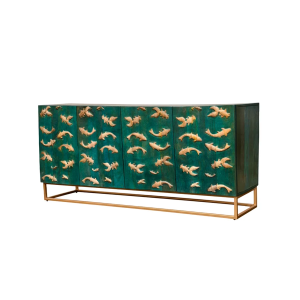 Komoda GOLDEN LAGOON 180 CM tyrkysová/zlatá masiv mango  Místnosti 46200