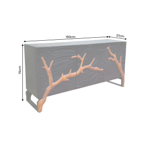 Komoda FOREST 160 CM černá/hnědá masiv mango  Místnosti 46199