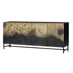 Komoda OXID 180 CM černá/zlatá masiv mango  Místnosti 47587
