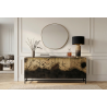 Komoda OXID 180 CM černá/zlatá masiv mango  Místnosti 47587
