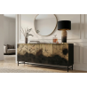 Komoda OXID 180 CM černá/zlatá masiv mango  Místnosti 47587