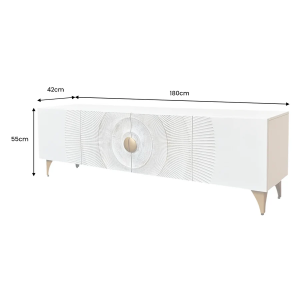 Televizní stolek GOLDEN SUNSET 180 CM bílý masiv mango  Místnosti 48411