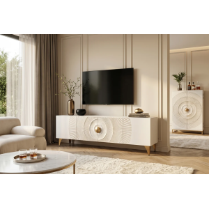 Televizní stolek GOLDEN SUNSET 180 CM bílý masiv mango  Místnosti 48411