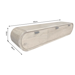 Závěsný televizní stolek ORGANIC 160 CM masiv akácie  Místnosti 47756