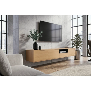 Závěsný televizní stolek LOFT 200 CM dub/černá  Místnosti 47816