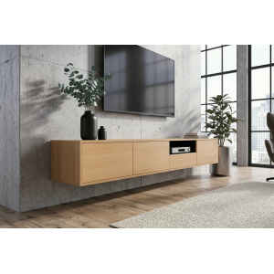 Závěsný televizní stolek LOFT 200 CM dub/černá  Místnosti 47816