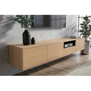 Závěsný televizní stolek LOFT 200 CM dub/černá  Místnosti 47816