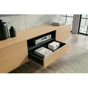 Závěsný televizní stolek LOFT 200 CM dub/černá  Místnosti 47816