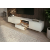 Závěsný televizní stolek LOFT 200 CM bílá/dub  Místnosti 47815