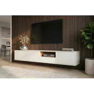 Závěsný televizní stolek LOFT 200 CM bílá/dub  Místnosti 47815