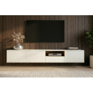 Závěsný televizní stolek LOFT 200 CM bílá/dub  Místnosti 47815