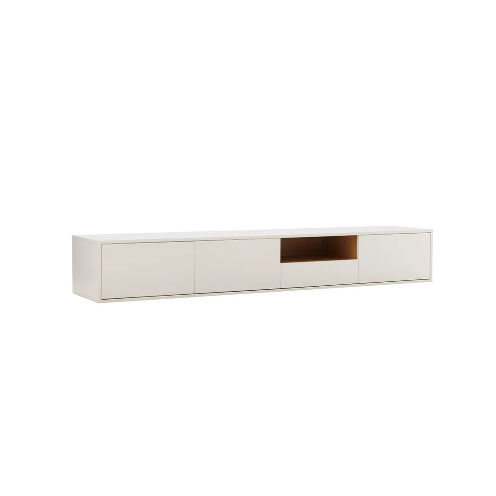 Závěsný televizní stolek LOFT 200 CM bílá/dub  Místnosti 47815