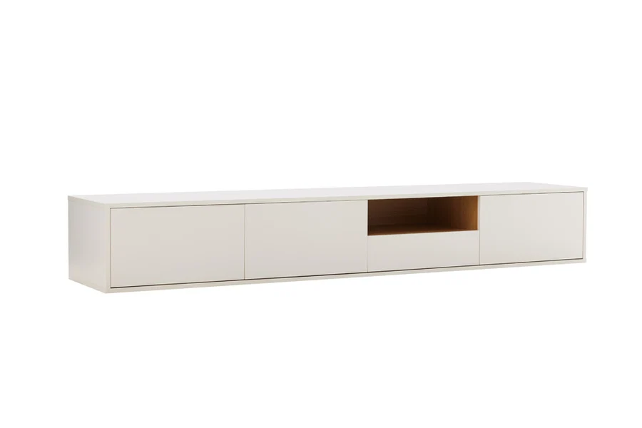 Závěsný televizní stolek LOFT 200 CM bílá/dub  Místnosti 47815