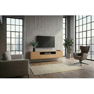Závěsný televizní stolek LOFT 150 CM dub/černá  Místnosti 47814