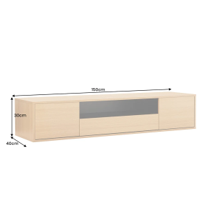 Závěsný televizní stolek LOFT 150 CM dub/černá  Místnosti 47814