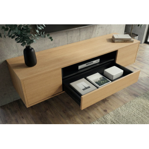 Závěsný televizní stolek LOFT 150 CM dub/černá  Místnosti 47814
