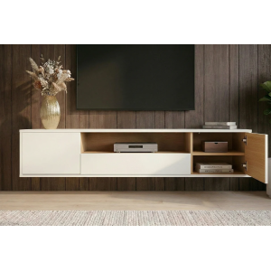 Závěsný televizní stolek LOFT 150 CM bílá/dub  Místnosti 47813